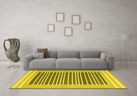 Machine Washable Abstract Yellow Contemporary Rug, wshcon2777yw