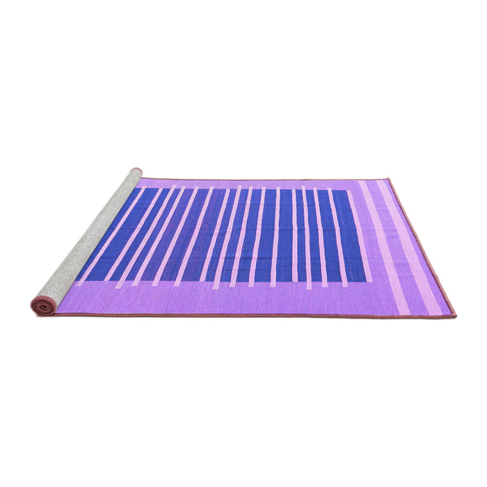 Sideview of Machine Washable Abstract Purple Contemporary Area Rugs, wshcon2777pur