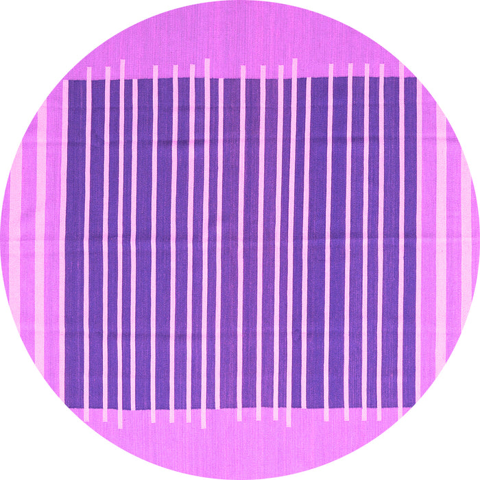 Round Abstract Pink Contemporary Rug, con2777pnk