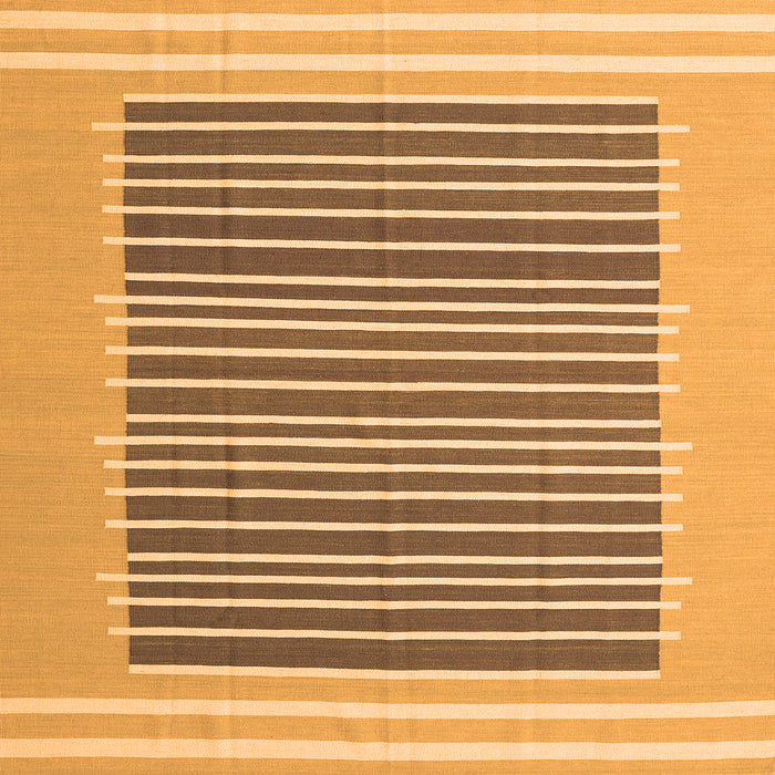 Round Machine Washable Abstract Orange Contemporary Area Rugs, wshcon2777org