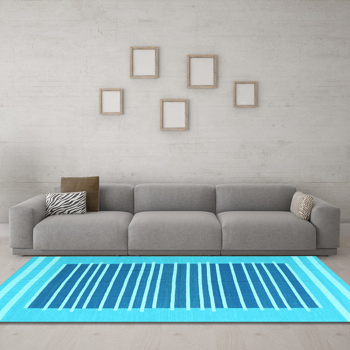 Machine Washable Abstract Light Blue Contemporary Rug in a Living Room, wshcon2777lblu