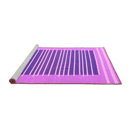 Sideview of Machine Washable Abstract Pink Contemporary Rug, wshcon2777pnk