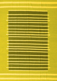 Abstract Yellow Contemporary Rug, con2777yw