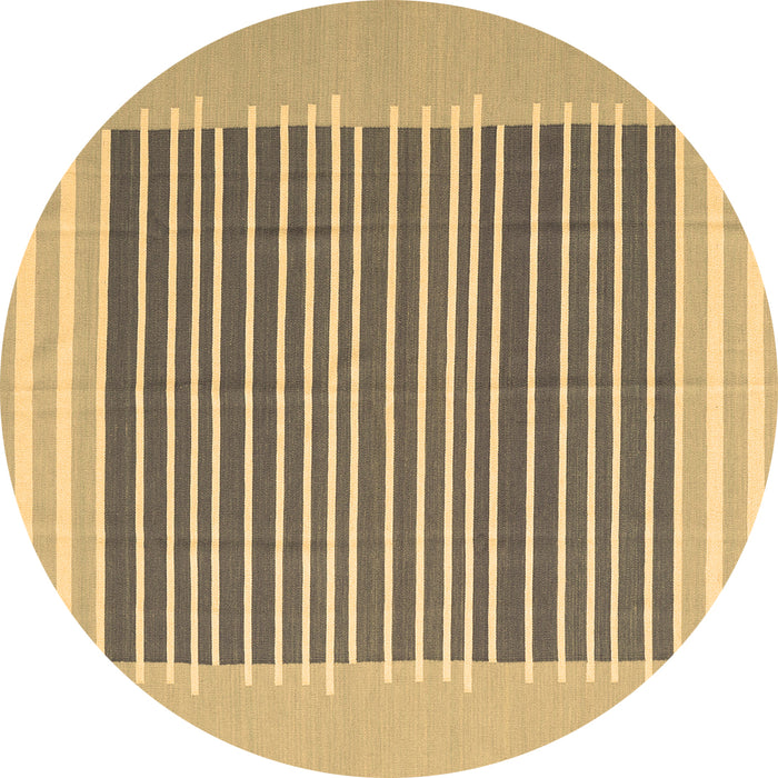 Round Machine Washable Abstract Brown Contemporary Rug, wshcon2777brn