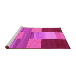 Sideview of Machine Washable Abstract Pink Contemporary Rug, wshcon2778pnk