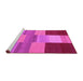 Sideview of Machine Washable Abstract Pink Contemporary Rug, wshcon2778pnk