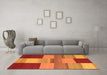 Machine Washable Abstract Orange Contemporary Area Rugs in a Living Room, wshcon2778org