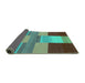 Sideview of Abstract Turquoise Contemporary Rug, con2778turq