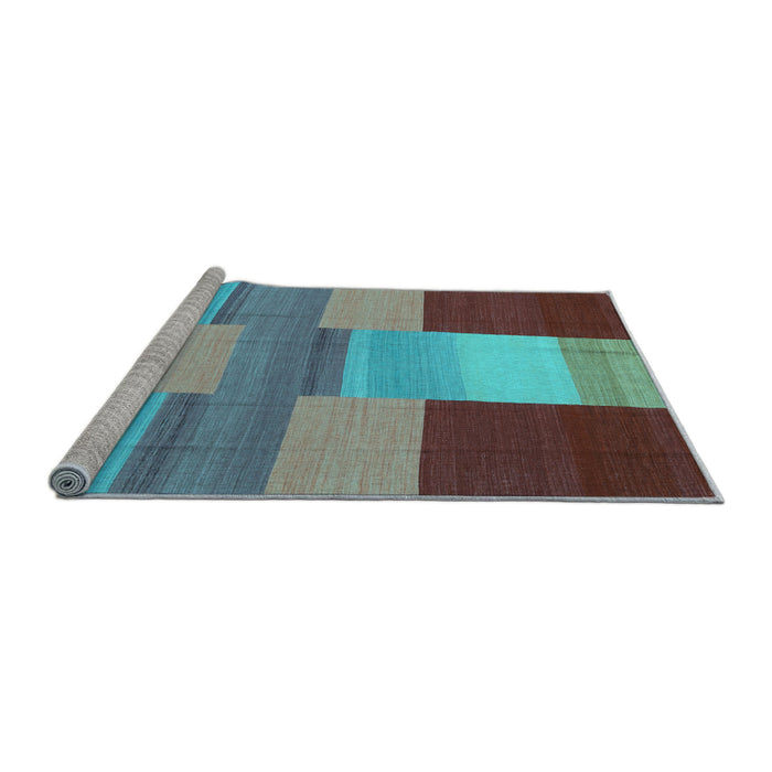 Sideview of Machine Washable Abstract Light Blue Contemporary Rug, wshcon2778lblu