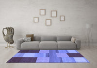 Machine Washable Abstract Blue Contemporary Rug, wshcon2778blu