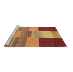Sideview of Machine Washable Abstract Brown Contemporary Rug, wshcon2778brn