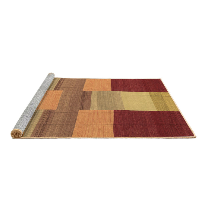 Sideview of Machine Washable Abstract Brown Contemporary Rug, wshcon2778brn