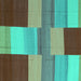 Square Abstract Turquoise Contemporary Rug, con2778turq