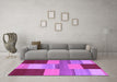 Machine Washable Abstract Purple Contemporary Area Rugs in a Living Room, wshcon2778pur