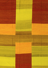 Abstract Yellow Contemporary Rug, con2778yw