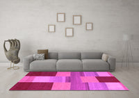 Machine Washable Abstract Pink Contemporary Rug, wshcon2778pnk