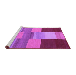 Sideview of Machine Washable Abstract Purple Contemporary Area Rugs, wshcon2778pur