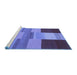 Sideview of Machine Washable Abstract Blue Contemporary Rug, wshcon2778blu