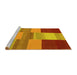 Sideview of Machine Washable Abstract Yellow Contemporary Rug, wshcon2778yw