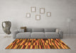 Machine Washable Southwestern Orange Country Area Rugs in a Living Room, wshcon2779org