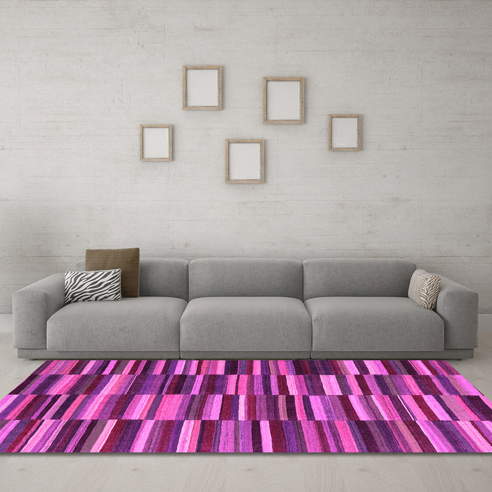 Machine Washable Southwestern Pink Country Rug in a Living Room, wshcon2779pnk