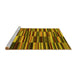 Sideview of Machine Washable Southwestern Yellow Country Rug, wshcon2779yw