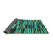 Sideview of Southwestern Turquoise Country Rug, con2779turq