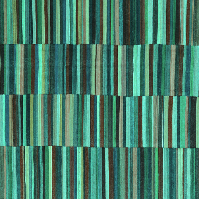 Square Machine Washable Southwestern Turquoise Country Area Rugs, wshcon2779turq