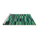 Sideview of Machine Washable Southwestern Turquoise Country Area Rugs, wshcon2779turq