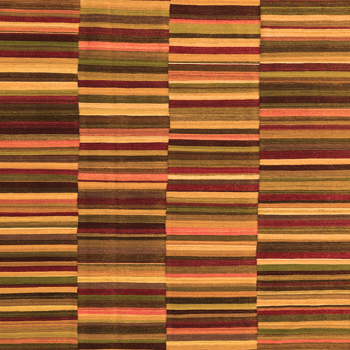 Round Machine Washable Southwestern Orange Country Area Rugs, wshcon2779org