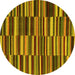 Round Southwestern Yellow Country Rug, con2779yw