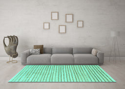 Machine Washable Solid Turquoise Modern Area Rugs in a Living Room,, wshcon277turq