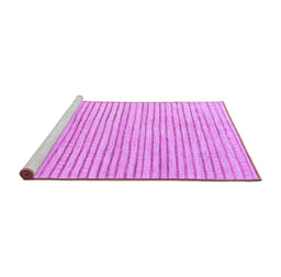 Sideview of Machine Washable Solid Purple Modern Area Rugs, wshcon277pur