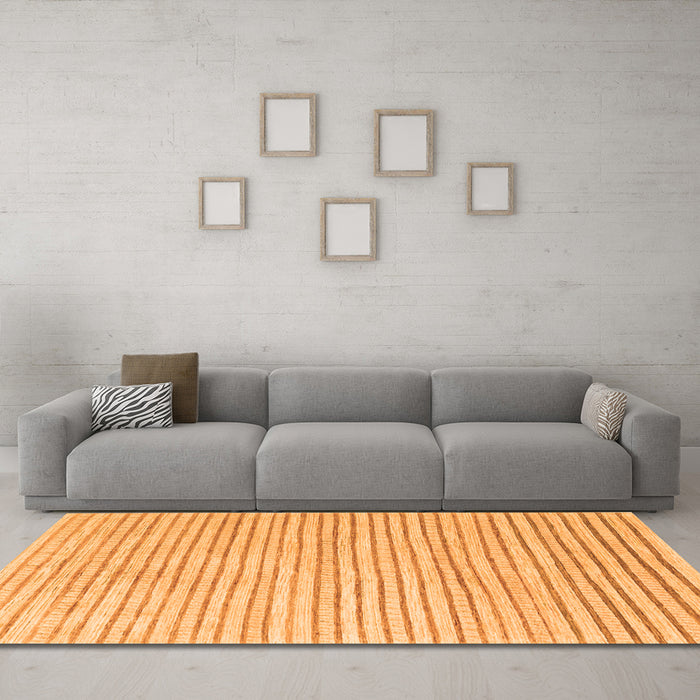 Machine Washable Solid Orange Modern Area Rugs in a Living Room, wshcon277org