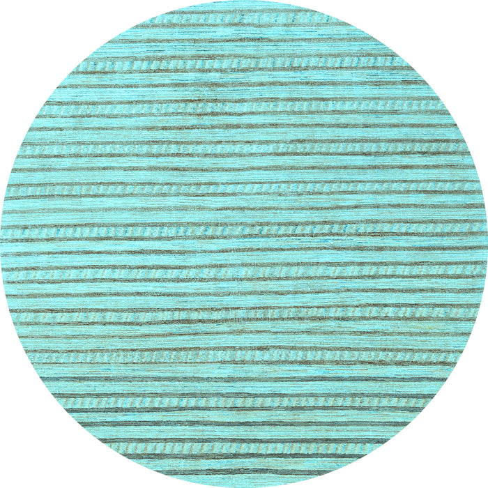 Round Solid Light Blue Modern Rug, con277lblu