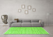 Machine Washable Solid Green Modern Area Rugs in a Living Room,, wshcon277grn