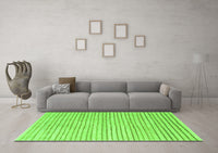 Machine Washable Solid Green Modern Rug, wshcon277grn