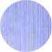 Round Machine Washable Solid Blue Modern Rug, wshcon277blu