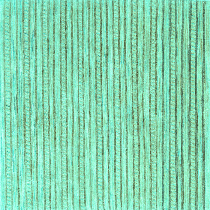 Square Machine Washable Solid Turquoise Modern Area Rugs, wshcon277turq