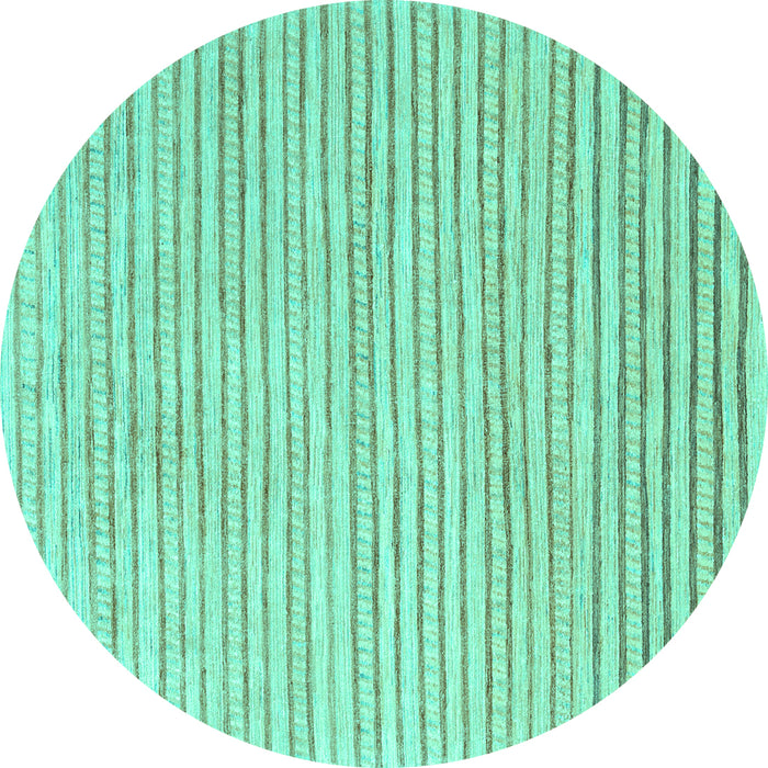 Round Solid Turquoise Modern Rug, con277turq