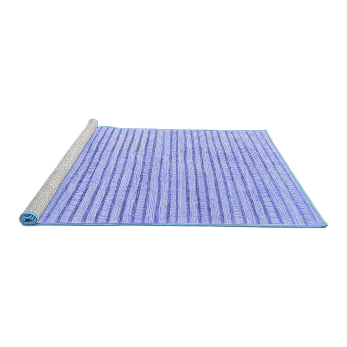 Sideview of Machine Washable Solid Blue Modern Rug, wshcon277blu