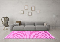 Machine Washable Solid Pink Modern Rug, wshcon277pnk