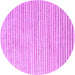 Round Machine Washable Solid Purple Modern Area Rugs, wshcon277pur