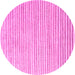 Round Machine Washable Solid Pink Modern Rug, wshcon277pnk