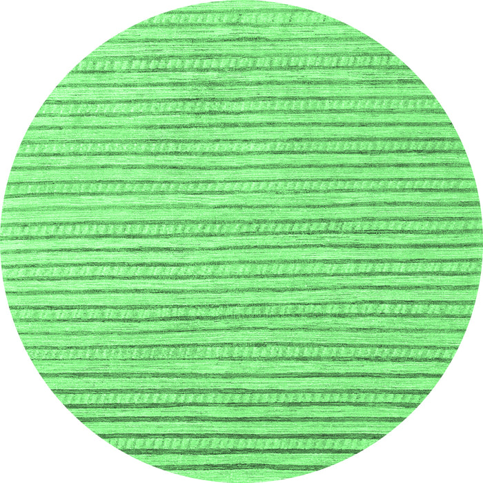 Round Machine Washable Solid Emerald Green Modern Area Rugs, wshcon277emgrn