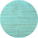 Round Machine Washable Solid Light Blue Modern Rug, wshcon277lblu