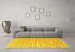 Machine Washable Solid Yellow Modern Rug in a Living Room, wshcon277yw