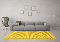 Machine Washable Solid Yellow Modern Rug, wshcon277yw