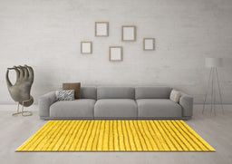 Machine Washable Solid Yellow Modern Rug in a Living Room, wshcon277yw