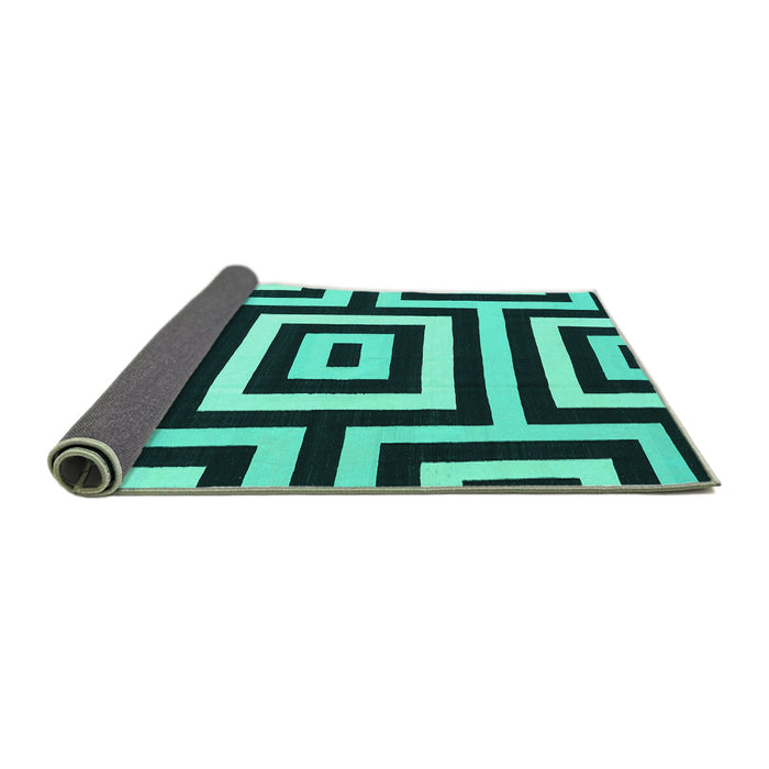 Sideview of Abstract Turquoise Contemporary Rug, con2780turq